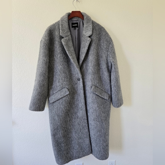 Express Wool Blend Car Coat in Gray size XL New No Tag - Picture 6 of 16